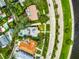 Aerial view of a neighborhood showcasing lush greenery, beautiful homes, and a scenic view of the nearby waterway at 829 Bayshore Blvd, Tampa, FL 33606