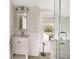 Bright bathroom featuring a vanity, decorative mirror, shower, and stylish patterned floors at 829 Bayshore Blvd, Tampa, FL 33606