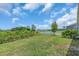 Well-maintained backyard with green grass, a pond, and lush landscaping creating a private outdoor oasis at 10616 High Noon Trl, Parrish, FL 34219