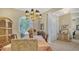 Bright dining room featuring a decorative chandelier, large window, and lovely decor at 11215 Rivers Bluff Cir, Lakewood Ranch, FL 34202