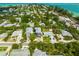 Breathtaking aerial view of the Gulf Coast community, lush landscape, and Gulf waters at 159 Crescent Dr, Anna Maria, FL 34216