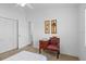 Inviting bedroom with closet, unique seating, and a ceiling fan for added comfort at 3816 Little Country Rd, Parrish, FL 34219
