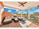 A spacious, covered patio provides a relaxing outdoor living space with beautiful views at 426 Magnolia Ave, Anna Maria, FL 34216