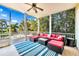 A stylish screened porch with comfortable seating, providing a relaxing outdoor space at 426 Magnolia Ave, Anna Maria, FL 34216