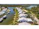 Scenic aerial view of a waterfront community, showcasing serene waterways and lush landscaping at 4821 Mount Vernon Dr # 4821, Bradenton, FL 34210