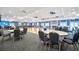 Elegant ballroom with ample seating, hardwood dance floor, and sophisticated lighting for memorable events at 4821 Mount Vernon Dr # 4821, Bradenton, FL 34210