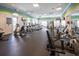 Community gym features modern exercise equipment, ceiling fans, and bright interior paint design at 12676 Sagewood Dr, Venice, FL 34293