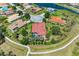 An aerial view shows the layout of the single Gathering home in the community at 12838 Daisy Pl, Bradenton, FL 34212