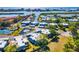 An aerial view showcasing waterfront living with multiple ponds and waterways adding to the tranquil setting at 14519 Catalina Cir, Seminole, FL 33776