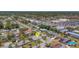 Aerial view of a property with a private pool, nicely situated within a thriving community with stores and restaurants at 2647 Britannia Rd, Sarasota, FL 34231