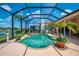 Beautiful screened-in pool and patio area with stunning golf course views for relaxation and enjoyment at 407 Fieldstone Dr, Venice, FL 34292