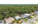 Aerial view shows a residential area with lush trees, well-kept homes, and neatly paved roads at 4741 Watkins Ave, Sarasota, FL 34233
