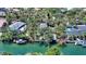 An aerial view of the home showing it sits on a canal at 5033 Oxford Dr, Sarasota, FL 34242