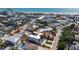 Stunning aerial view of a modern two-story home near the beach, showcasing its prime location and stylish design at 540 S Polk Dr, Sarasota, FL 34236