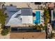 An aerial view of the property showcasing the pool and surrounding area at 601 Gulf S Dr, Bradenton Beach, FL 34217