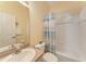 Clean bathroom with a shower-tub combination, single vanity, and neutral color scheme at 6106 New Paris Way, Ellenton, FL 34222
