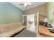 Office area with a view into the dining room provides an open and connected workspace at 6106 New Paris Way, Ellenton, FL 34222