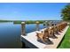 Relaxing waterfront dock featuring comfortable seating and scenic views at 6612 Butlers Crest Dr, Bradenton, FL 34203