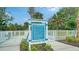 A dog park featuring clear signage of dog park rules at a secure fenced area at 10105 Canaveral Cir, Sarasota, FL 34241