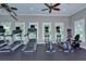 Modern fitness center with treadmills, stationary bikes, and elliptical machines for a complete workout at 11847 Meadowgate Pl, Lakewood Ranch, FL 34211