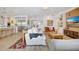 Open-concept living room with view to kitchen, featuring comfortable seating and neutral decor at 11913 Blue Hill Trl, Bradenton, FL 34211