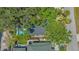 Aerial view of property showcasing a private backyard pool and surrounding greenery at 1742 9Th St, Sarasota, FL 34236