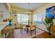 Airy dining room featuring a contemporary glass table, bathed in natural light, perfect for Gathering meals at 3909 45Th W Ter # 102, Bradenton, FL 34210