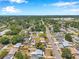 An aerial view of neighborhood streets, houses, trees, and nice blue skies at 5214 11Th S Ave, Gulfport, FL 33707