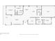 Floor plan showcasing the layout of the home with the kitchen, living room, bedrooms, and bathrooms at 5957 Amberly Dr, Bradenton, FL 34208