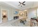 This expansive living room allows for seamless transition to the kitchen and bedrooms at 5957 Amberly Dr, Bradenton, FL 34208