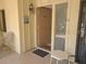Patio with an exterior door and small table at 6462 Wild Oak Bay Blvd # 245, Bradenton, FL 34210