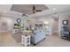 Spacious living room with ceiling fans, neutral paint, and tile flooring at 8045 Tybee Ct # 8045, University Park, FL 34201