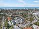 This aerial view displays the stunning location near the ocean of the neighborhood and home at 114 Fillmore Dr, Sarasota, FL 34236