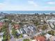 A captivating aerial shot showcasing the neighborhood's proximity to the beach and coastline at 114 Fillmore Dr, Sarasota, FL 34236