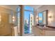 Bathroom featuring modern finishes and a large window at 280 Golden Gate Pt # 600, Sarasota, FL 34236
