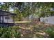 Spacious backyard with a combination of wood fences and lush trees at 3505 27Th W Ave, Bradenton, FL 34205