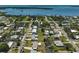 This aerial view displays the neighborhood homes near the water at 4420 101St W St, Bradenton, FL 34210