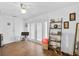 An inviting living room with hard floors and a ceiling fan for comfort at 4420 101St W St, Bradenton, FL 34210