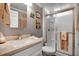 Bathroom with neutral colored walls, a walk-in shower and decorative wall art at 649 Fairmount Dr, North Port, FL 34287