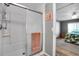 Bathroom featuring a shower with sliding glass doors and a hand towel at 649 Fairmount Dr, North Port, FL 34287