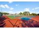 Multiple well-maintained tennis courts with vibrant colors offer an active lifestyle in this community at 649 Fairmount Dr, North Port, FL 34287