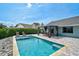 Serene backyard with a shimmering pool, cozy lounge chairs, and a stylish dining area at 6924 34Th W Ave, Bradenton, FL 34209