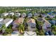 Aerial view showcases the property's location within a residential neighborhood with lush landscaping and nearby amenities at 7168 Chatum Light Run, Bradenton, FL 34212