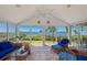 Inviting sunroom with panoramic water views, comfortable wicker furniture, and plenty of natural light at 78 Tidy Island Blvd, Bradenton, FL 34210