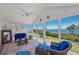 Cozy sunroom offering stunning views, wicker seating, a ceiling fan, and lots of natural light at 78 Tidy Island Blvd, Bradenton, FL 34210