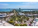 A beautiful aerial view showcases the city with its vibrant greenery and stunning waterfront scenery at 800 S Blvd Of The Presidents # 19, Sarasota, FL 34236