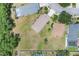 Aerial view of the property with a spacious lawn and neighboring houses in a serene community at 11236 Beebalm Cir, Lakewood Ranch, FL 34202