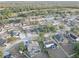 An aerial view of a neighborhood showcases the well-maintained homes and community layout at 12805 Raysbrook Dr, Riverview, FL 33569
