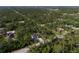 Expansive aerial view showcasing a modern home nestled amidst lush greenery and mature trees, providing a private setting at 14009 Daniels Ave, Port Charlotte, FL 33953