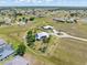 Aerial view highlighting property boundaries, green landscape, pool and surrounding neighborhood at 17343 Cayo Ln, Punta Gorda, FL 33955